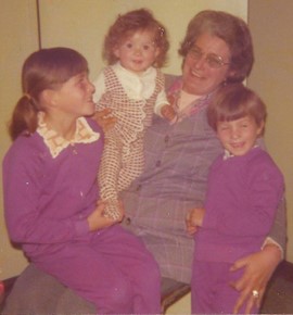 With my two sisters and my grandmother